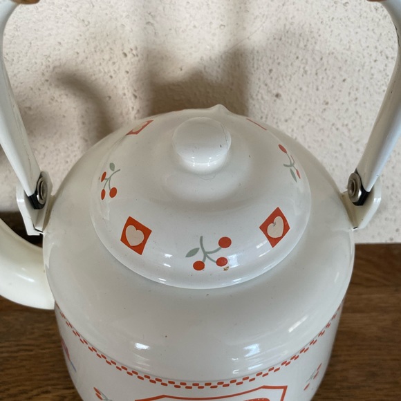 Vintage Raintree Ltd Heart & Home Collection Enamel Bamboo Tea Kettle Rooster - Picture 2 of 6